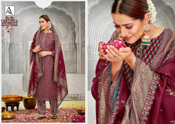 Alok Niyati Silk Designer Print With Embroidery Dress Material Collection 